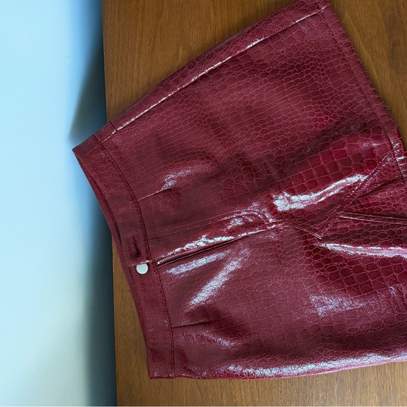 I.AM.GIA. Burgundy Mini Skirt - Picture 1 of 3